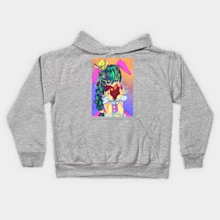 Anime Bunny Girl with Choco Kids Hoodie